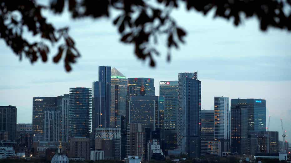 Canary wharf business district in London