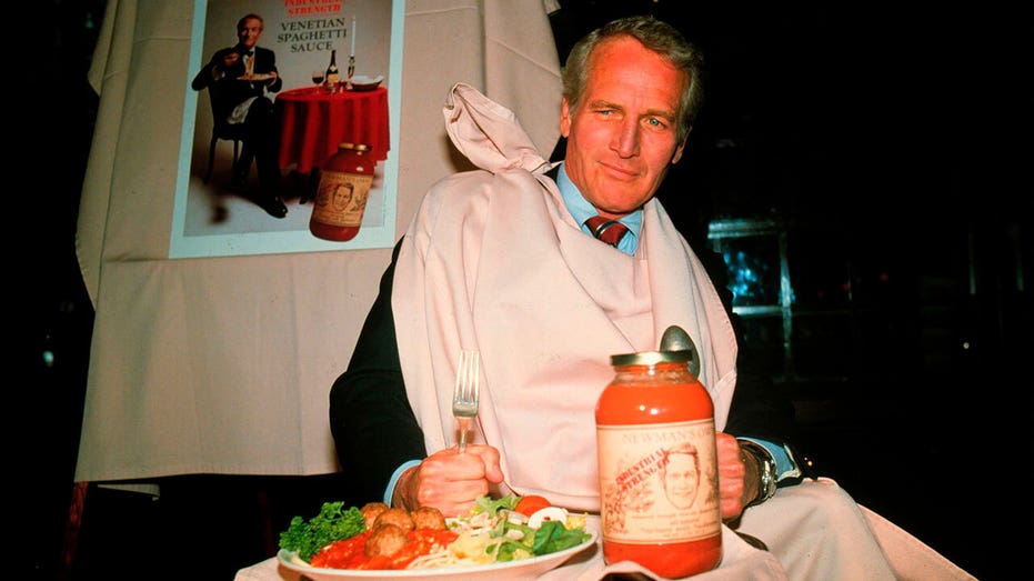 Paul Newman with spaghetti sauce
