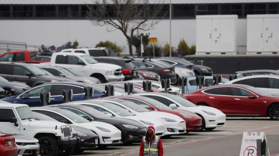 Parked Teslas