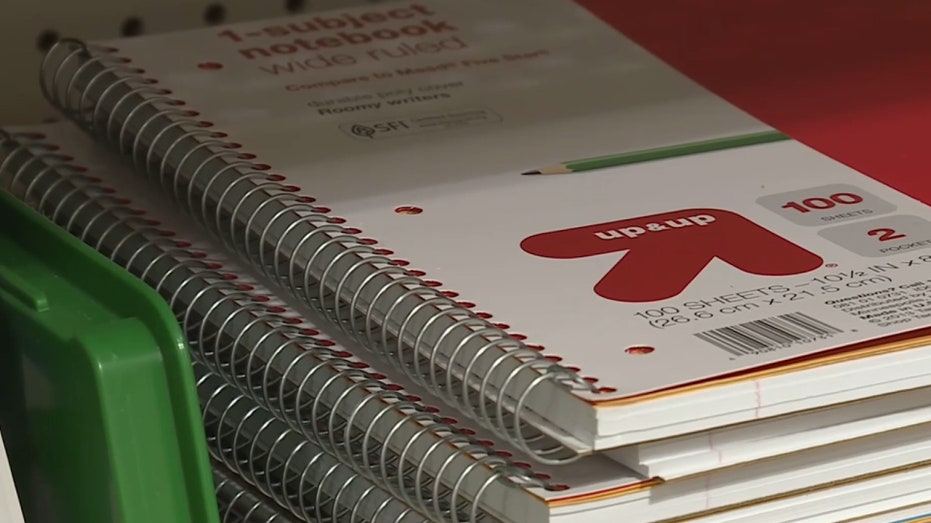 Stack of notebooks on a shelf