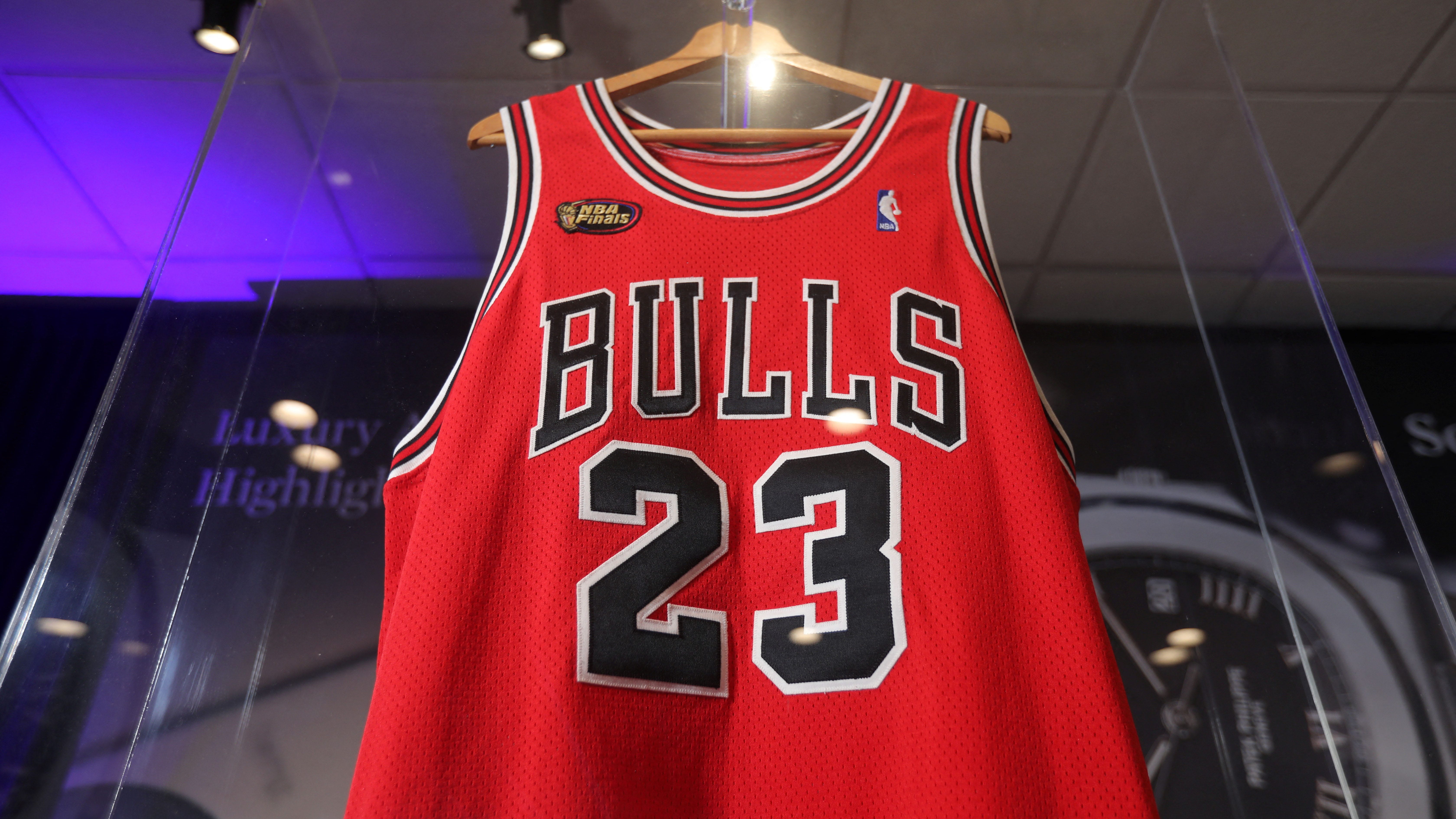 Michael Jordan's iconic red away Chicago Bulls jersey from Game 1 of 1998  NBA finals for sale