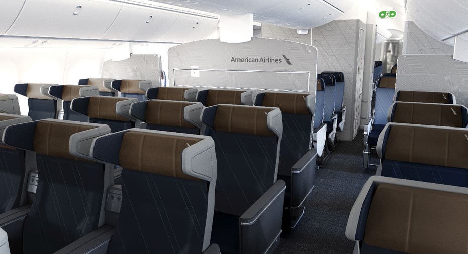 American Airlines Premium Economy: Seat headrest and arms