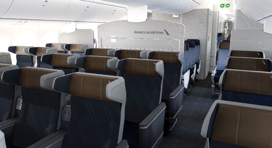 American Airlines Premium Economy: Seat headrest and arms