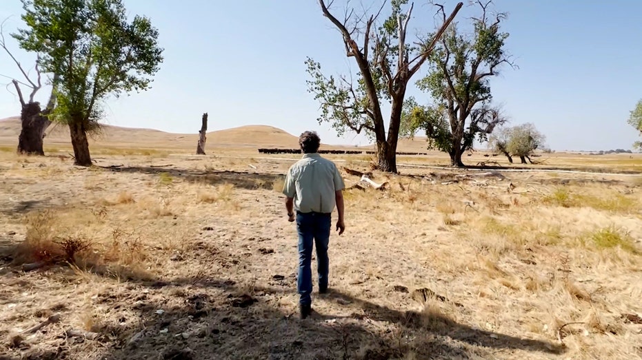 Rancher walks on dry land