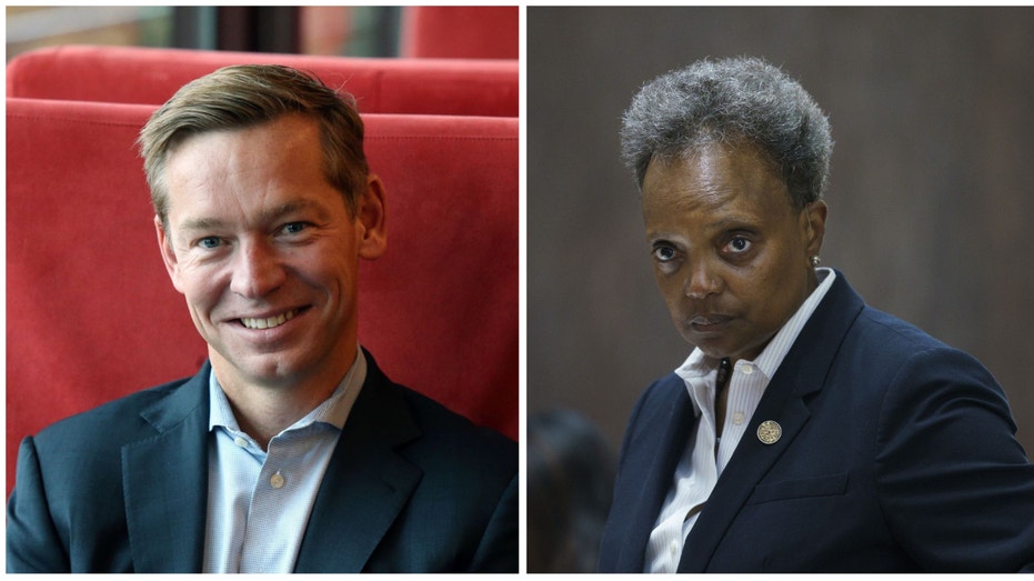 Side-by-side photo of McDonald's CEO and Chicago Mayor