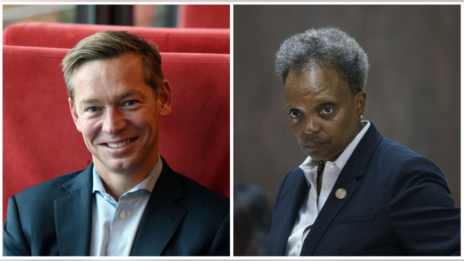 Side by side photo of McDonald's CEO and Chicago mayor