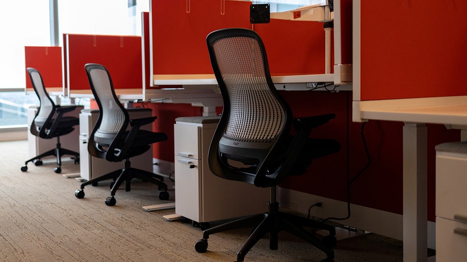 Empty office cubicles