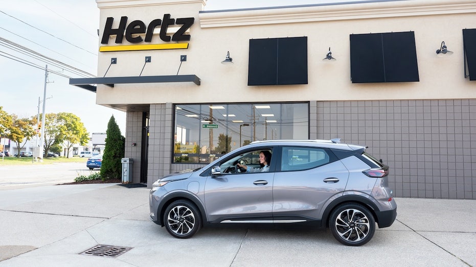 Chevy Bolt parked at Hertz rental location