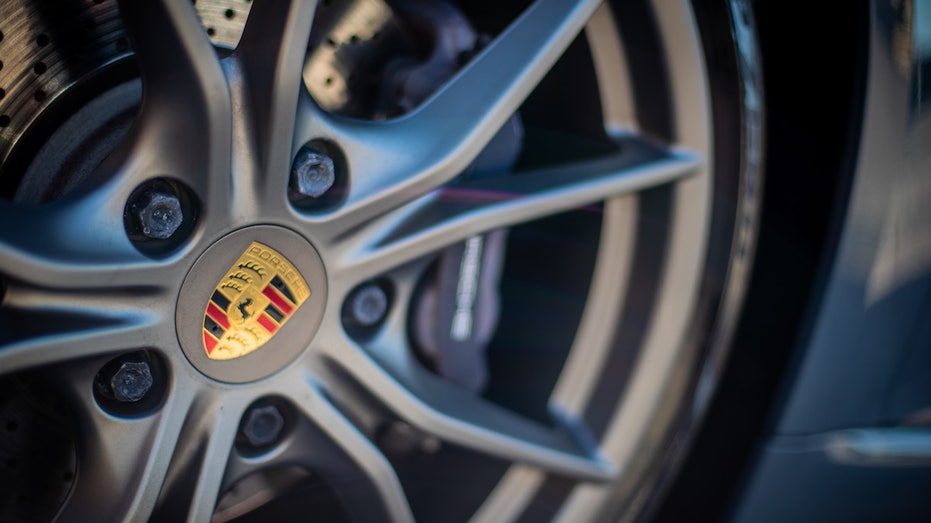 Porsche logo on a wheel
