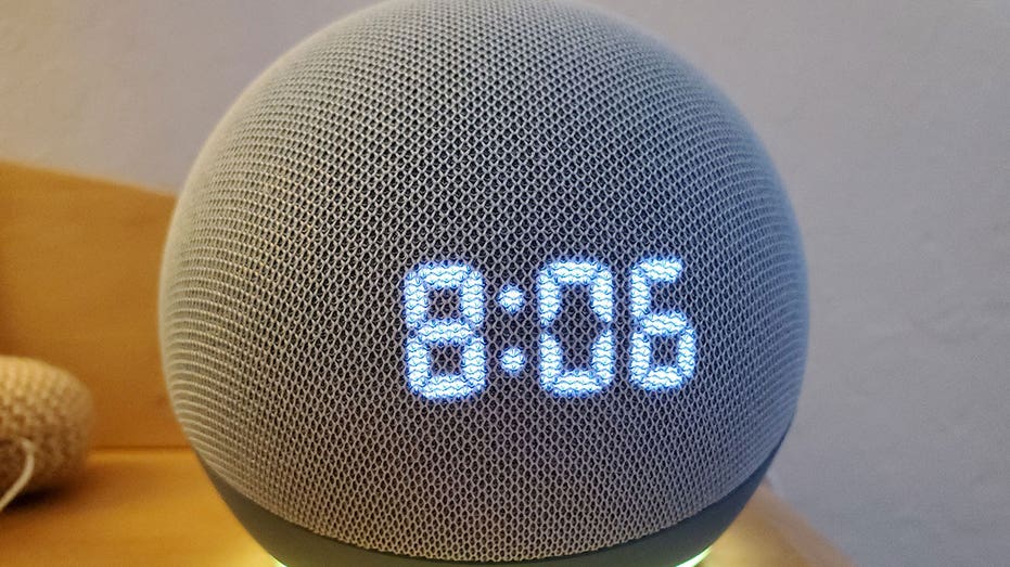 Amazon Echo Dot sitting on a table