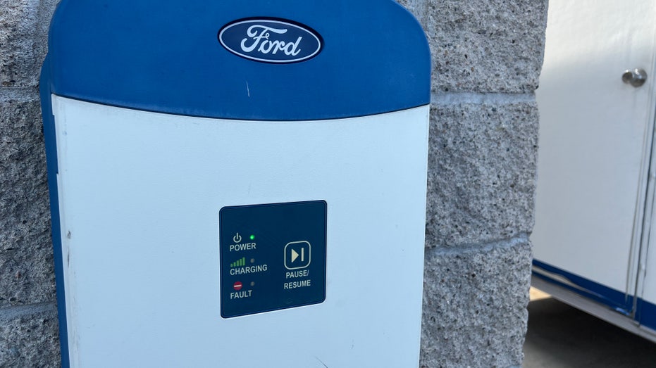 A Ford EV charging station