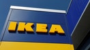 FILE PHOTO: The company&apos;s logo is seen at an IKEA store in Nice, France, May 11, 2022. 