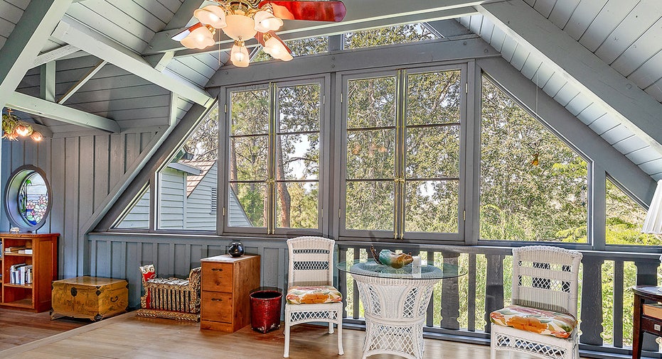 Covered porch dining area