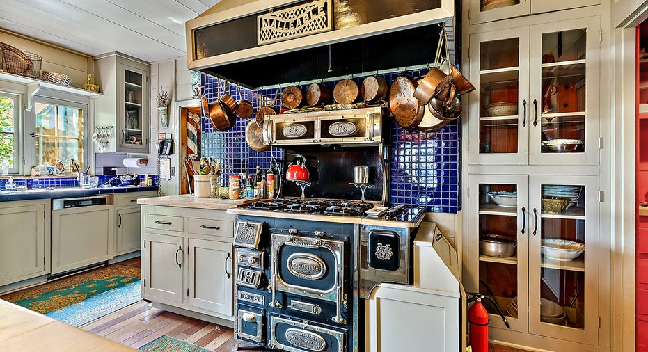 Rustic kitchen with vintage stove