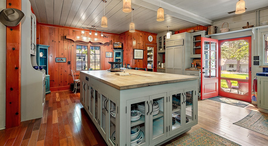 Rustic kitchen with wood cabinets