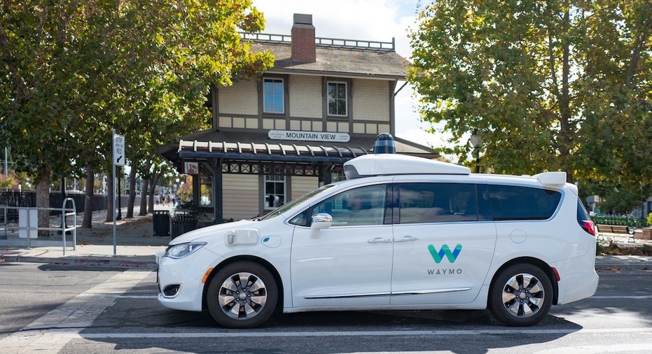 Waymo autonomous vehicle in Mountainview, CA