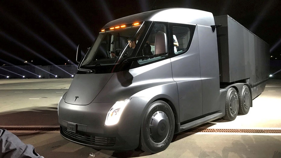 A photo of a Tesla semi truck