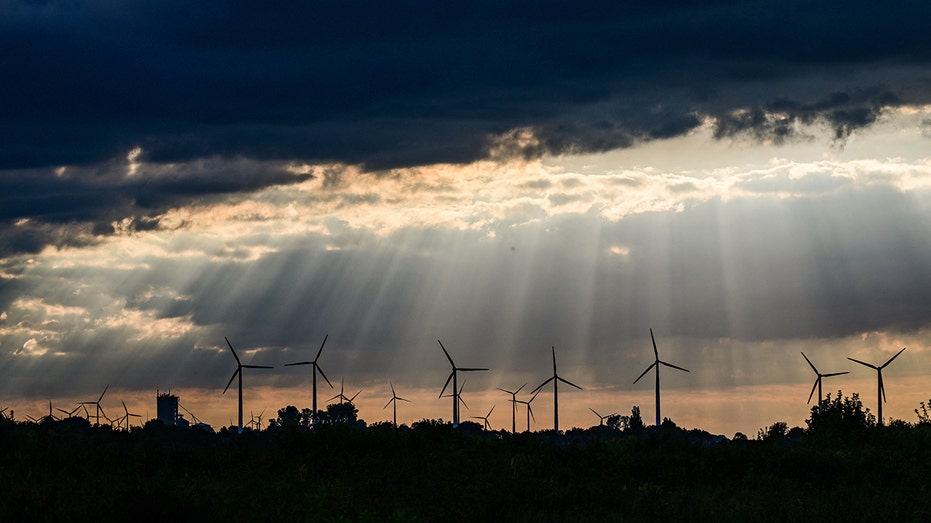 Clouds over a wind park in Germany