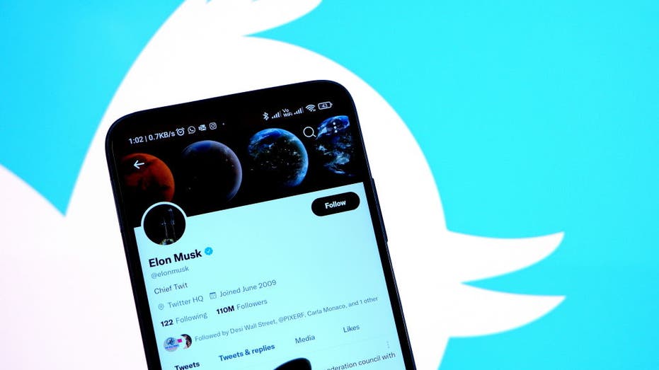 Elon Musk's Twitter profile on a smartphone