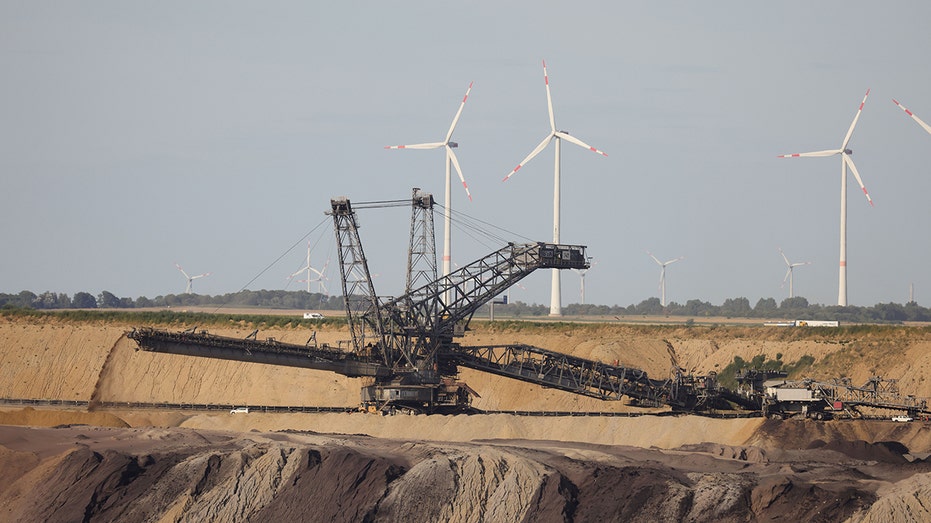 Wind turbines off in the distance