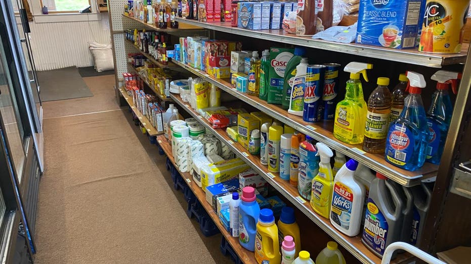 Simple shelf of products