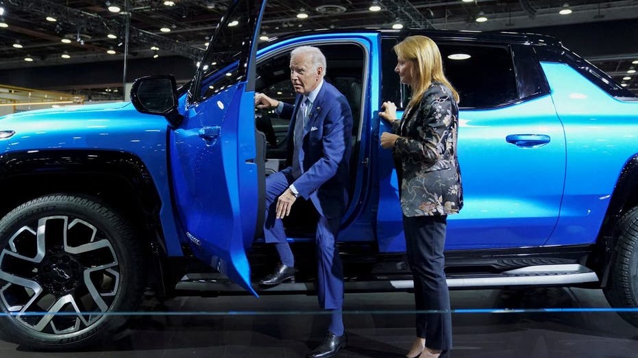 Joe Biden steps out of EV Truck