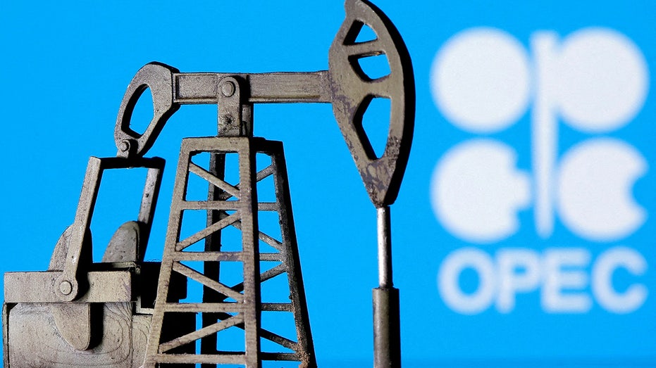 OPEC Logo and a printed oil pump