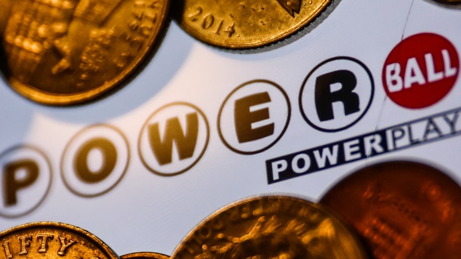 Powerball logo with pennies