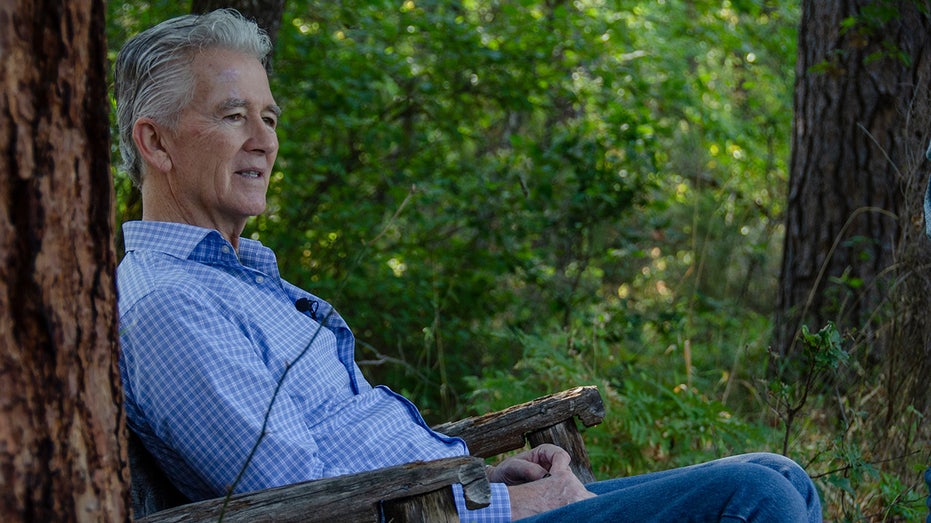 Patrick Duffy sits outside The Duffy Ranch