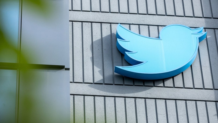 Twitter logo on the side of a building