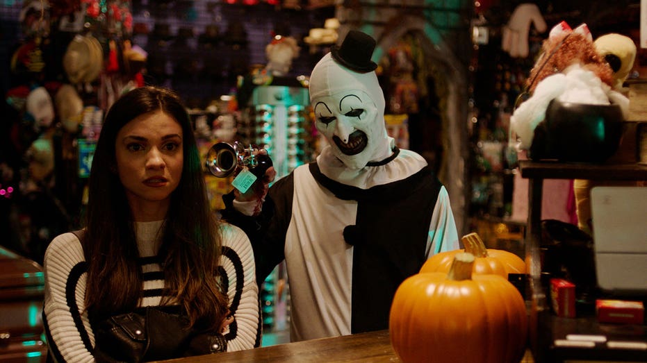 Sienna and Art the Clown in "Terrifier 2"