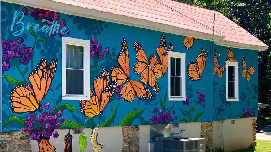 butterfly mural