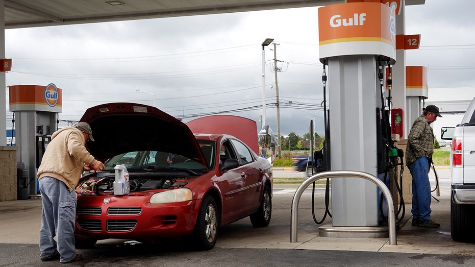 gas station is seen in Bensenville, Illinois