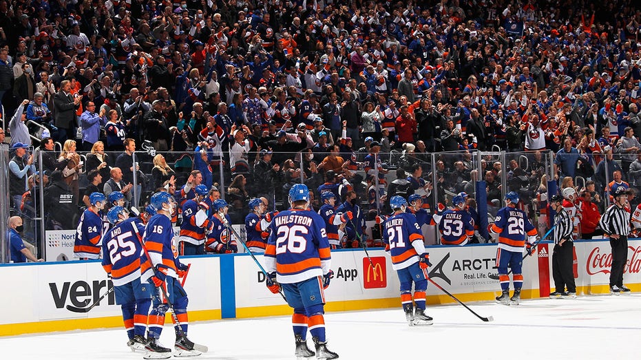 Islanders fans celebrate goal