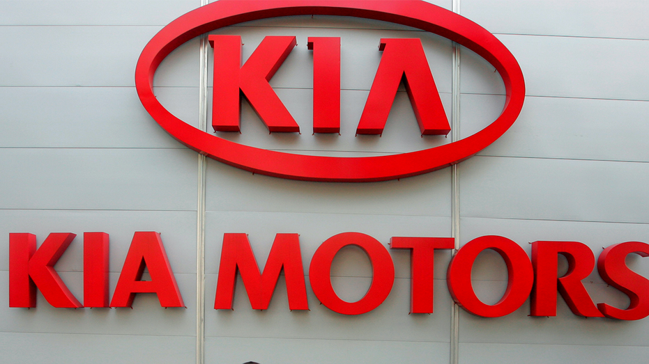 Close up view of KIA sign in Seoul