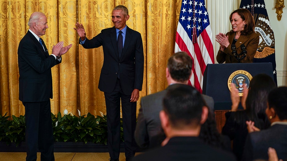 Joe Biden, Barack Obama and Kamala Harris