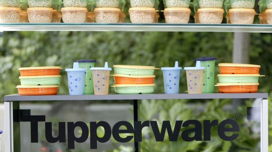 Tupperware products shelf