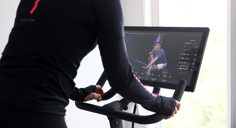 Close up of Peloton screen