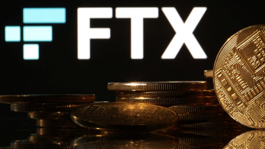 FTX logo and cryptocurrencies