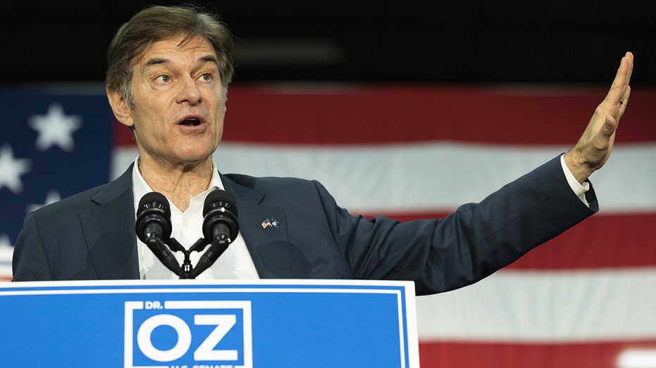 Mehmet Oz speaks at campaign rally