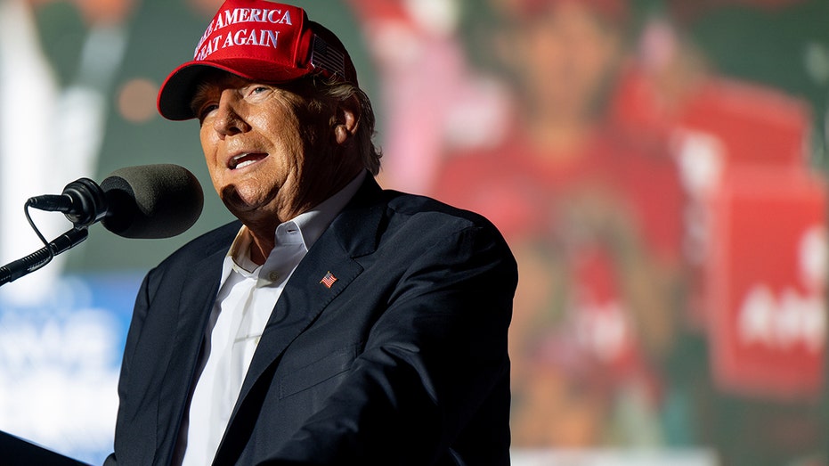 A photo of Donald Trump speaking