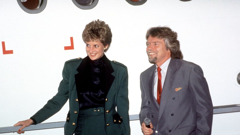 Princess Diana With Richard Branson