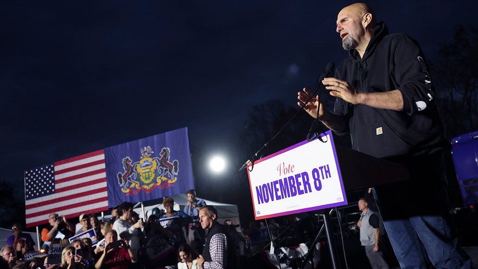 John Fetterman at a campaign rally