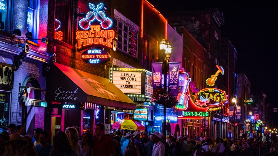 Broadway area of ​​Nashville, Tennessee