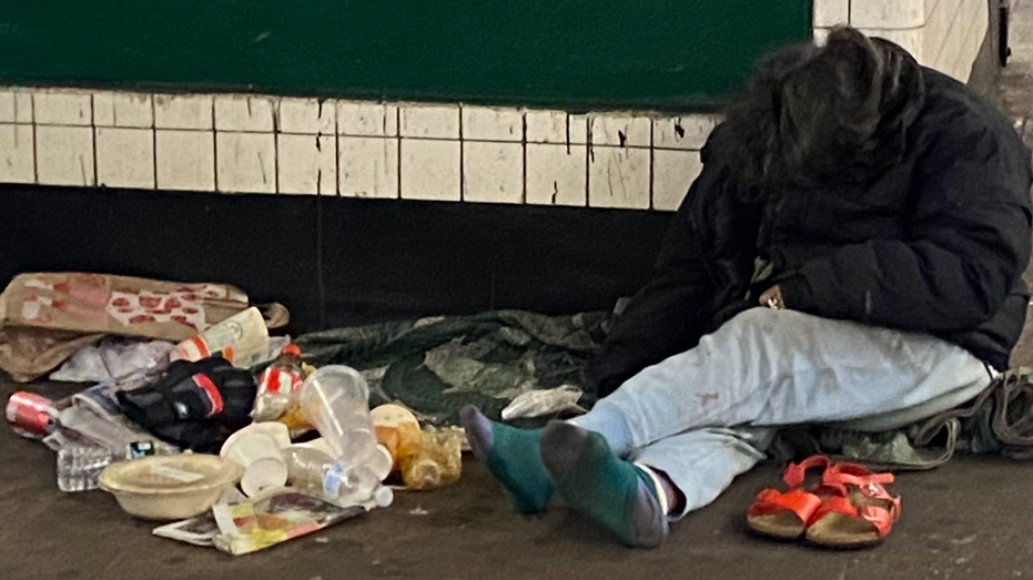 Homeless in NYC subway