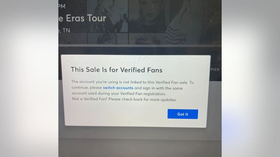 Ticketmaster during Taylor Swift's presale