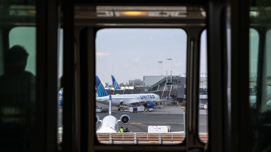 A United Airlines aircraft is seen at Newark Liberty International Airport (EWR)