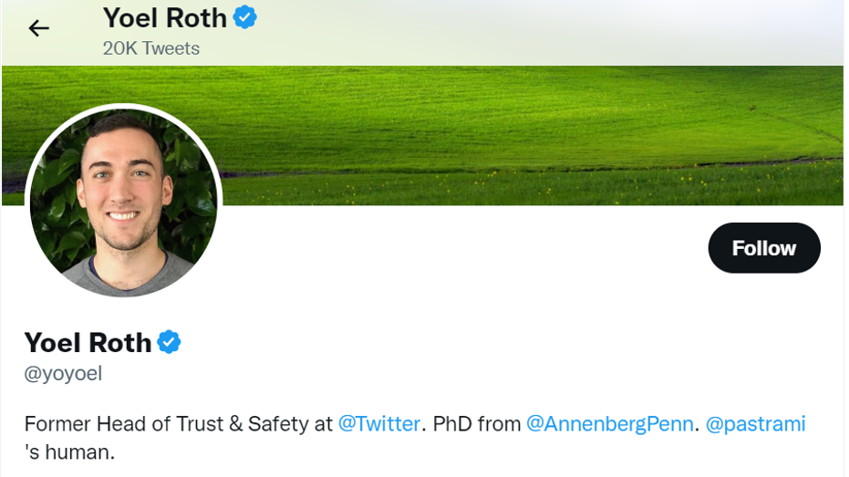 Yoel Roth's Twitter page