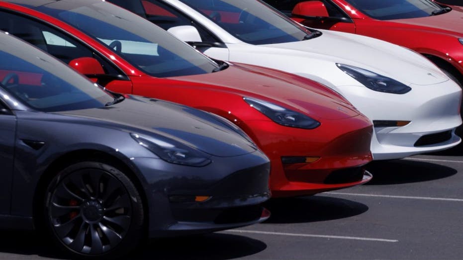 Tesla cars awaiting sale