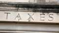 The word "taxes" is seen engraved at the headquarters of the Internal Revenue Service (IRS) in Washington, D.C.,, May 10, 2021. - Fox News